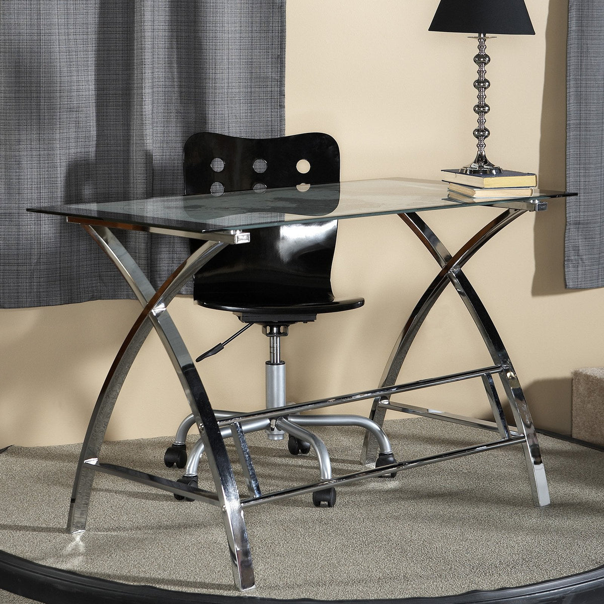 World Map Computer Desk Q2997