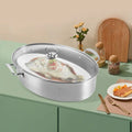 Stainless Steel Fish Steamer Pot with Glass Lid J926827