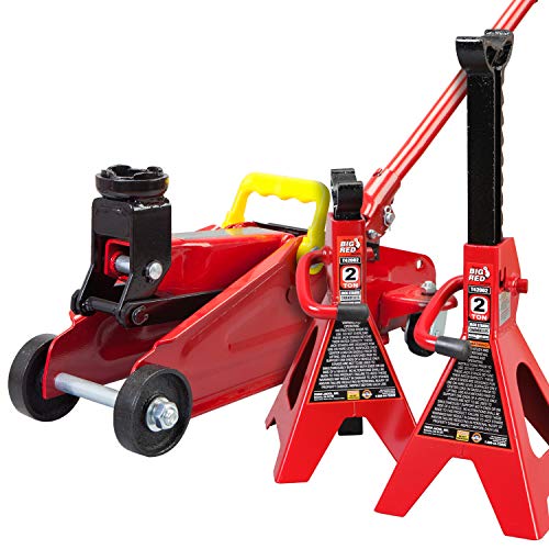 2 Ton Hydraulic Trolley Floor Jack with 2 Jack Stands R7490