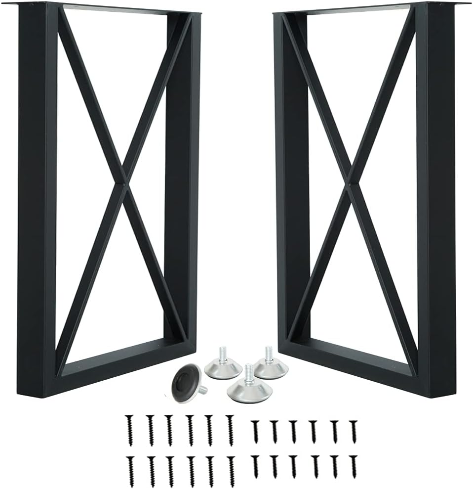 Metal Table Legs, 2 Pcs Heavy Duty Square Tube Desk Legs K5612