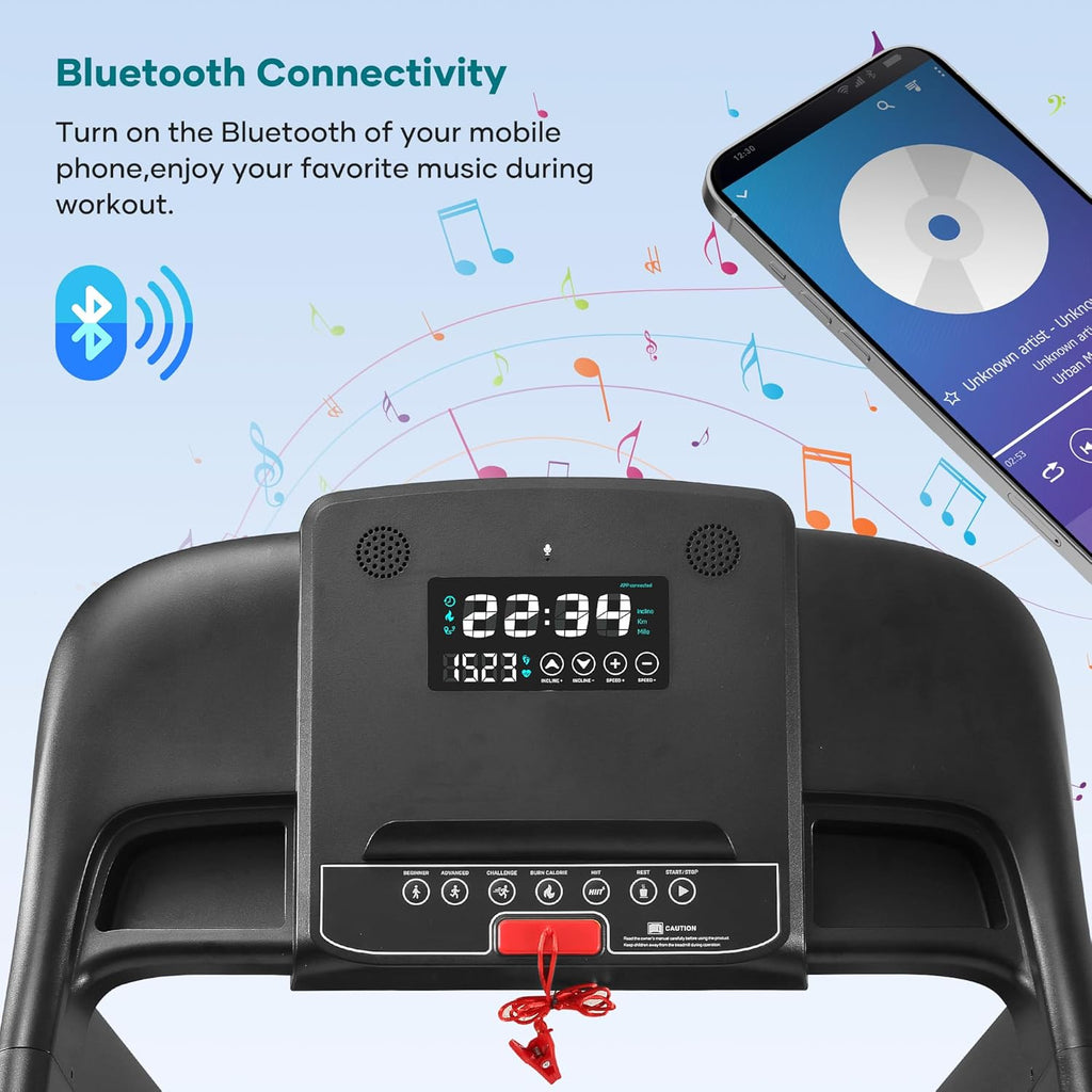 Foldable Treadmill with 15% Auto Incline and Bluetooth Speaker G347