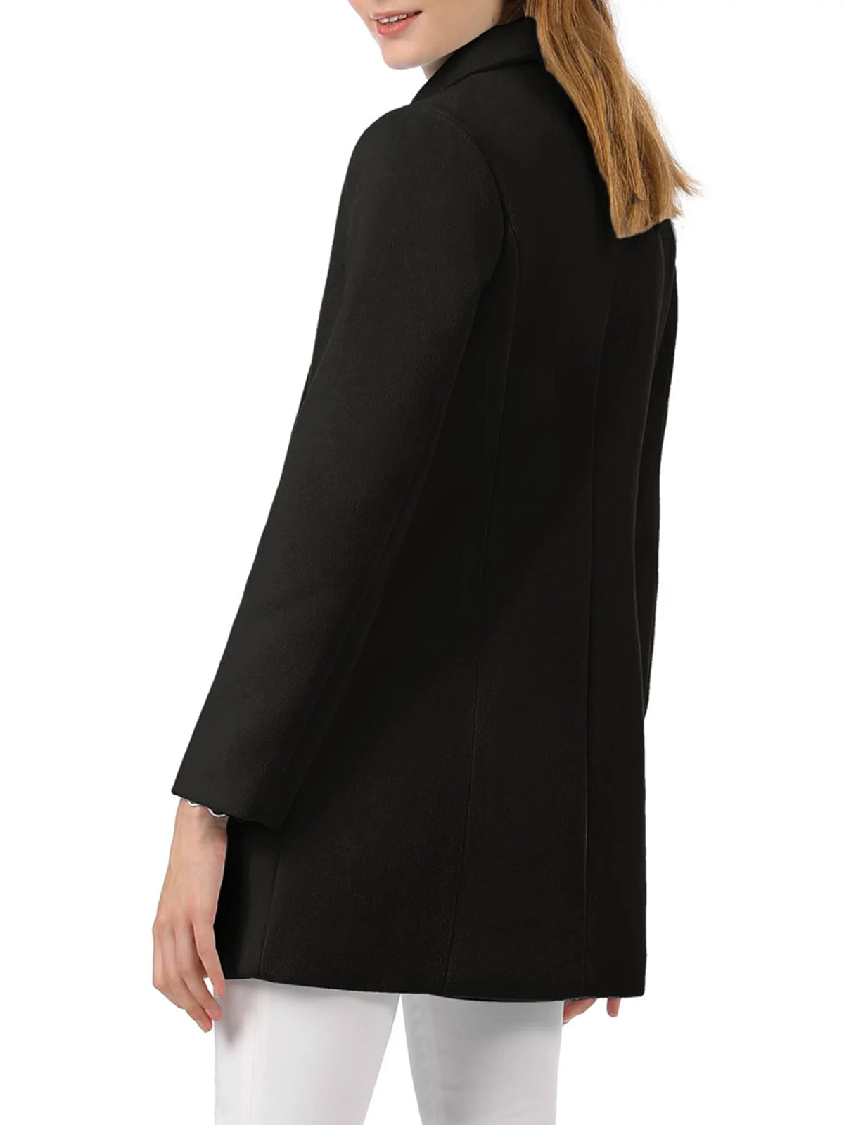 Black Double Breasted Winter Trench Coat O195250