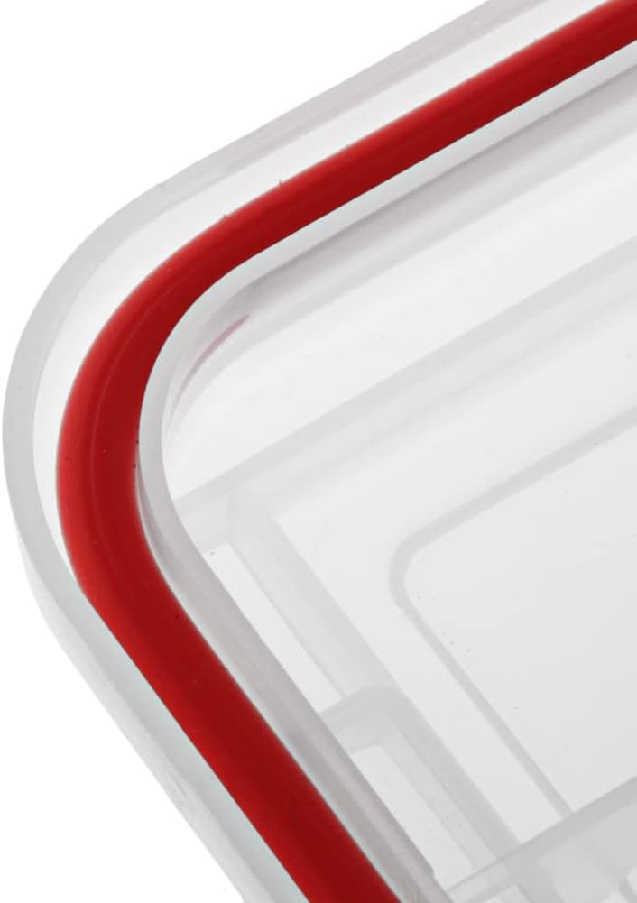 Waterproof Tackle Box, 14" X 9" X 1.875", Clear/Red M8363