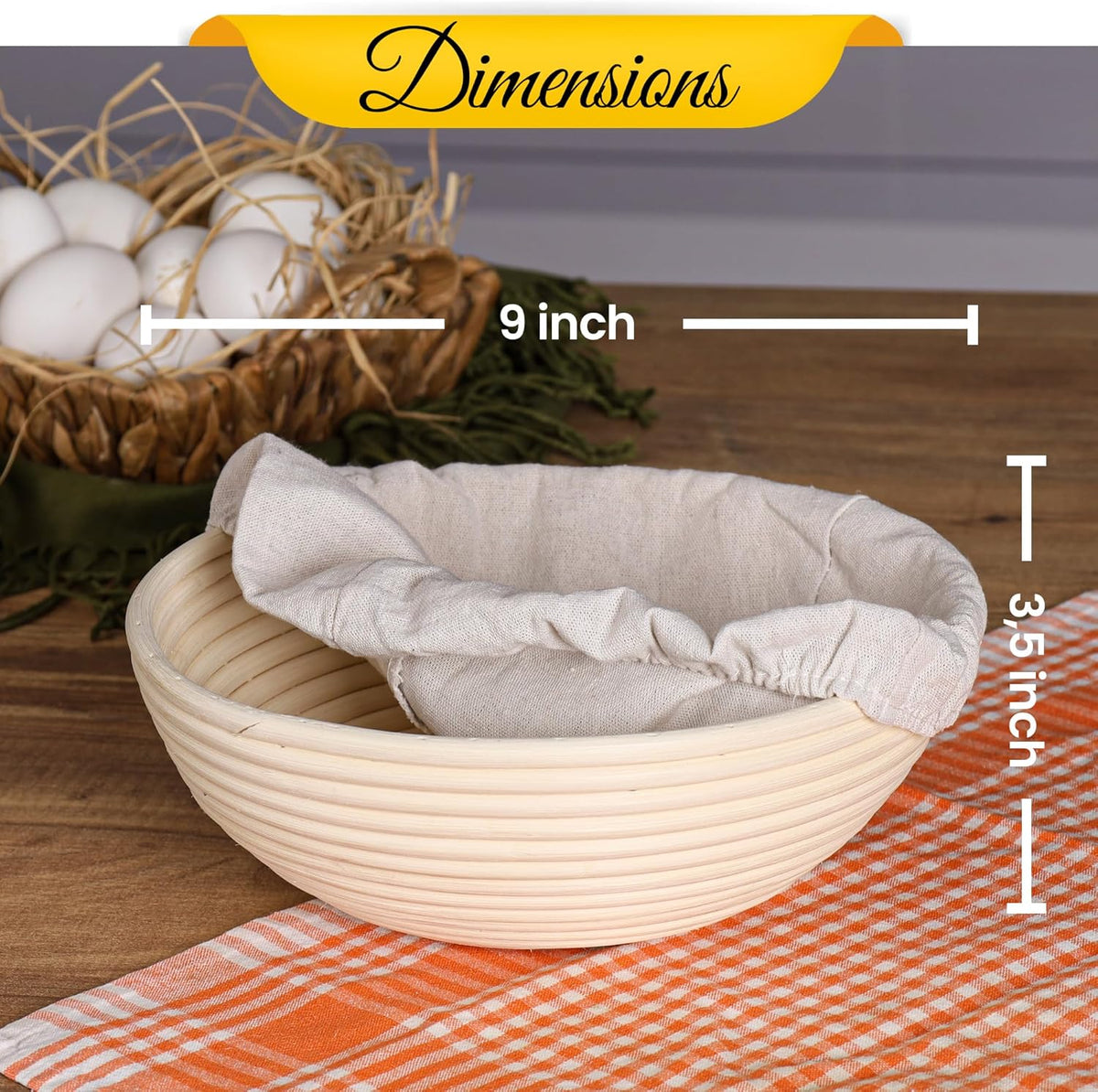 Round 9 inch Sourdough Proofing Basket P48599