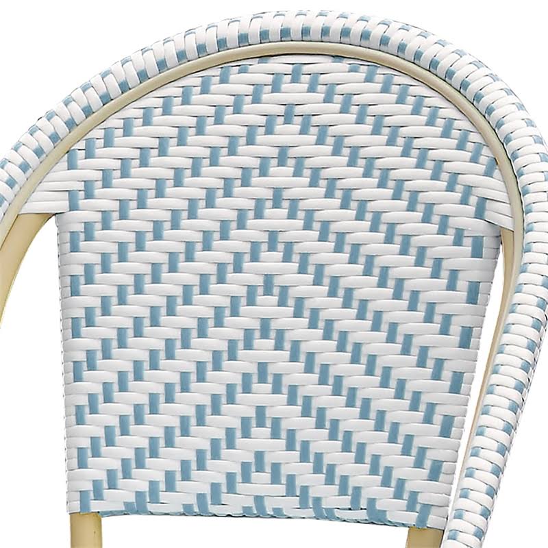 Blue Aluminum Patio Bar Chairs Set of 2 U91405