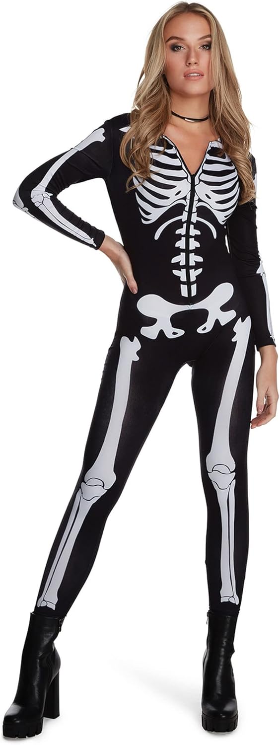 Skeleton Costume Bodysuit V8390