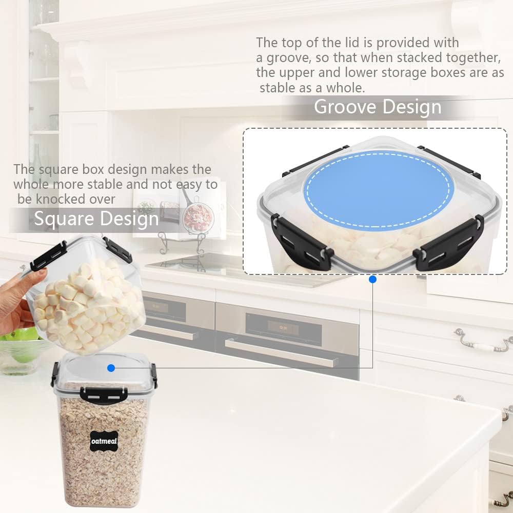 Set of 4 Plastic Airtight Food Storage Containers with Lids H75679
