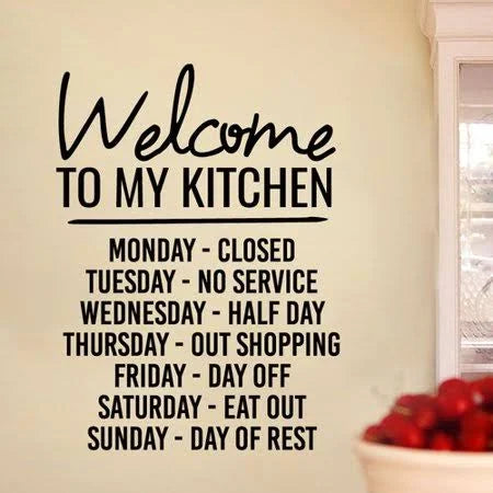 Welcome to My Kitchen Wall Decal Black Y5789