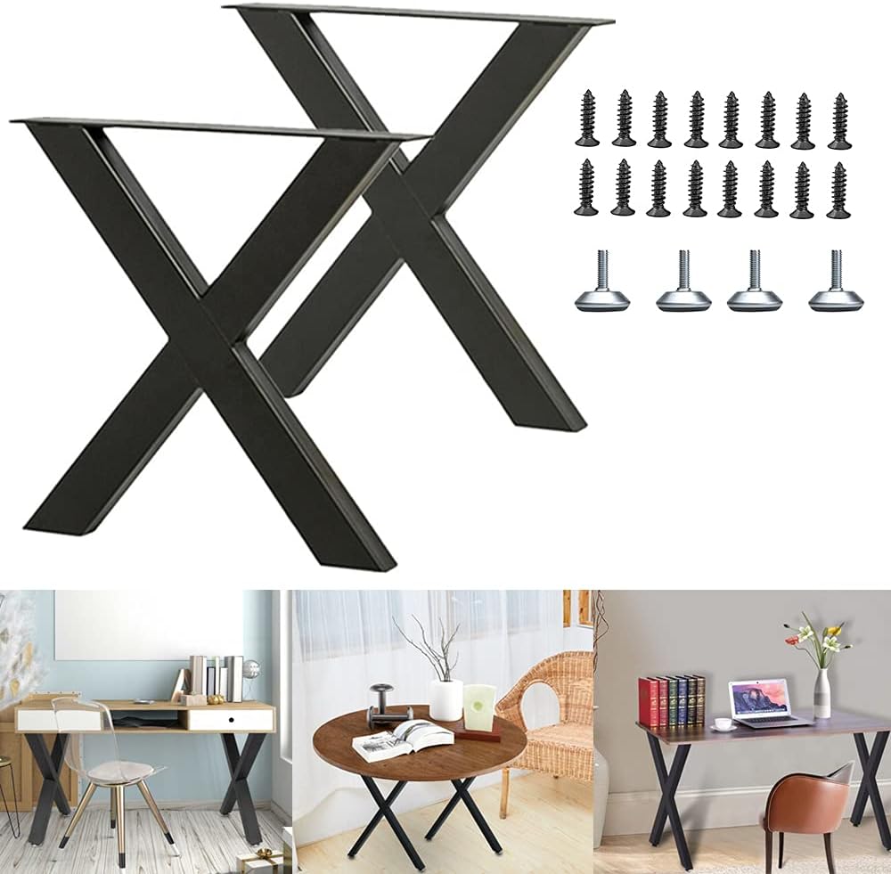 Metal Table Legs, 2 Pcs Heavy Duty Square Tube Desk Legs K5612