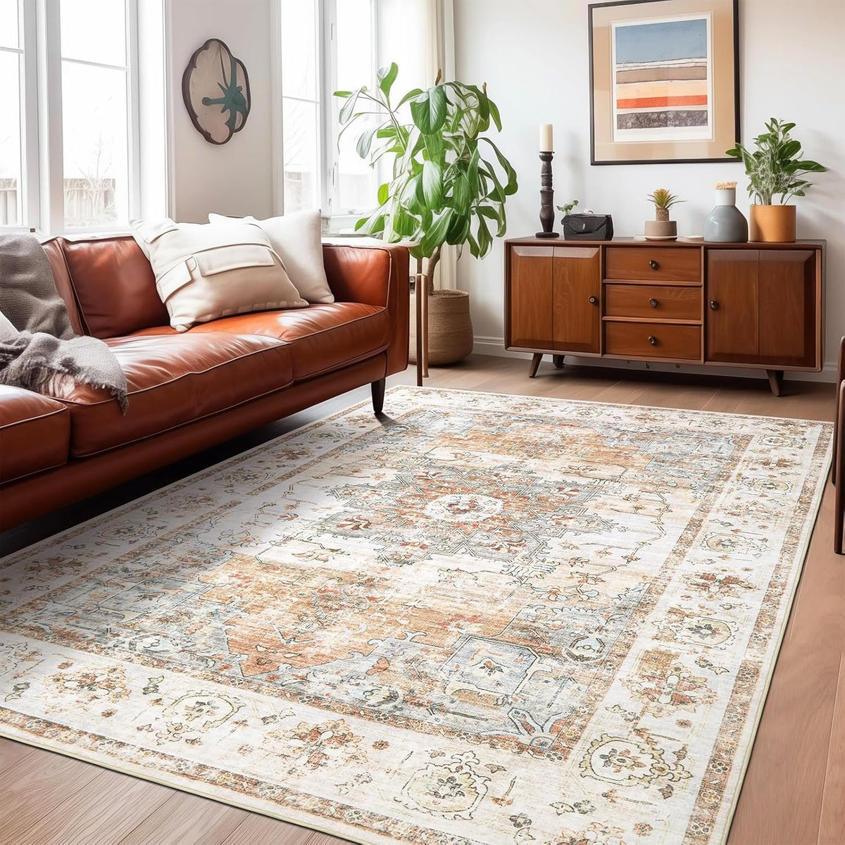 9x12 Washable Low-Pile Area Rug A596