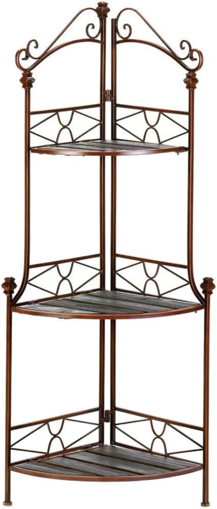 Rustic Corner Baker's Rack, 14" x 14" x 47", Multicolor H635