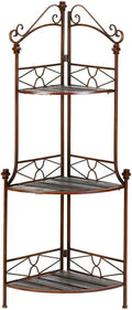 Rustic Corner Baker's Rack, 14" x 14" x 47", Multicolor H635