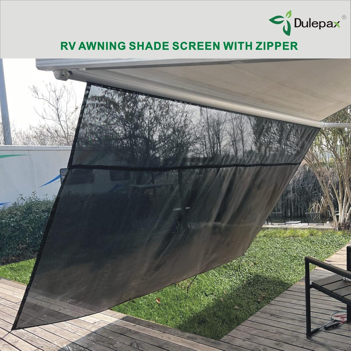 RV Awning Shade Screen with Zipper 8'X11'3'' W487
