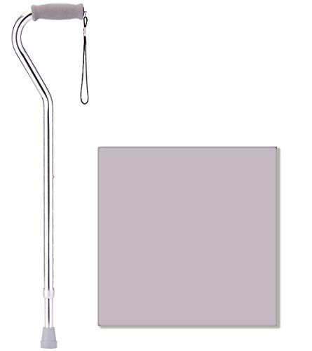 Black Lightweight Adjustable Walking Cane with Offset Handle O40886