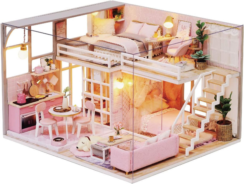 Miniature House DIY Kit with Furniture and Light L40679