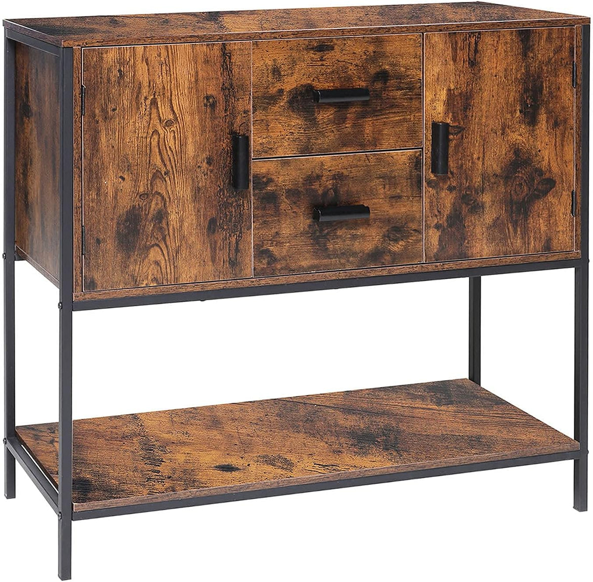 Rustic Brown Storage Cabinet with 2 Drawers and 1 Open Shelf A857906