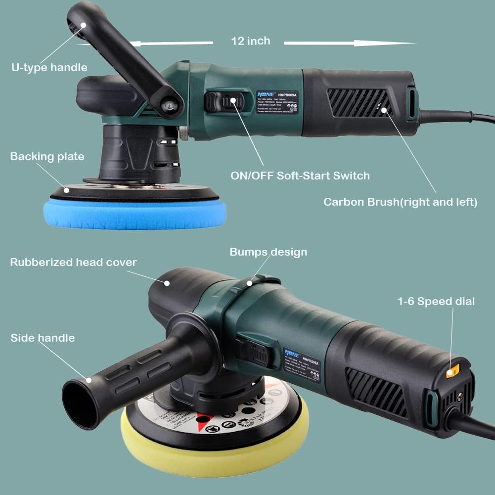 6 inch 750W Random Orbital Polisher Buffer with 6 Variable Speed D862