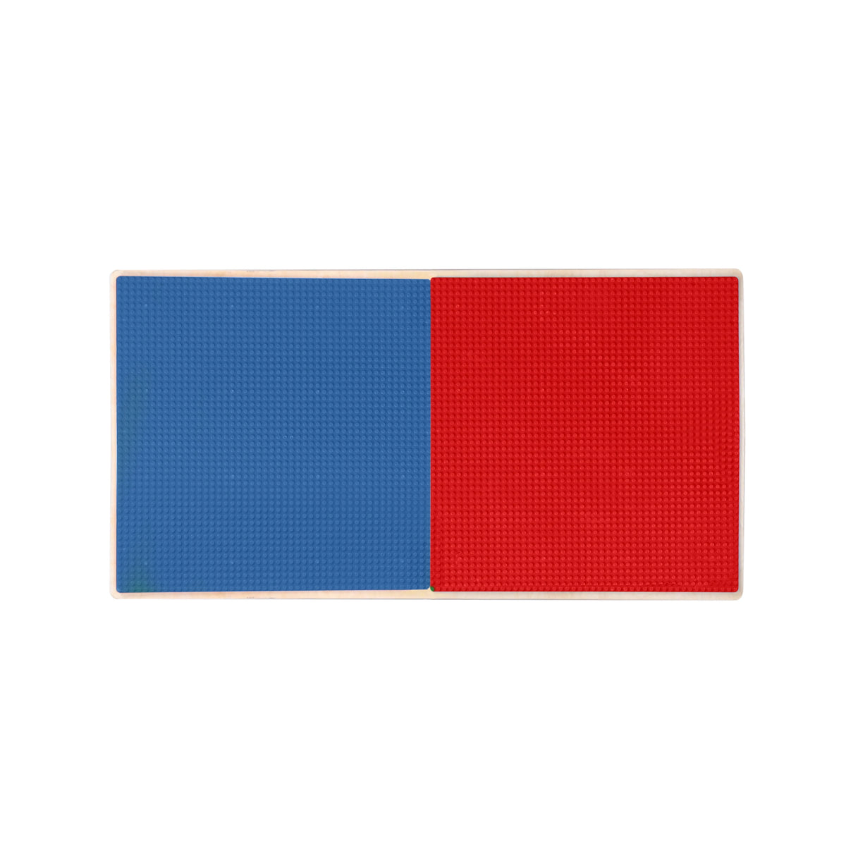 Montessori Wooden Table, Red N Blue Lego Compatible Blocks Play Table P896622