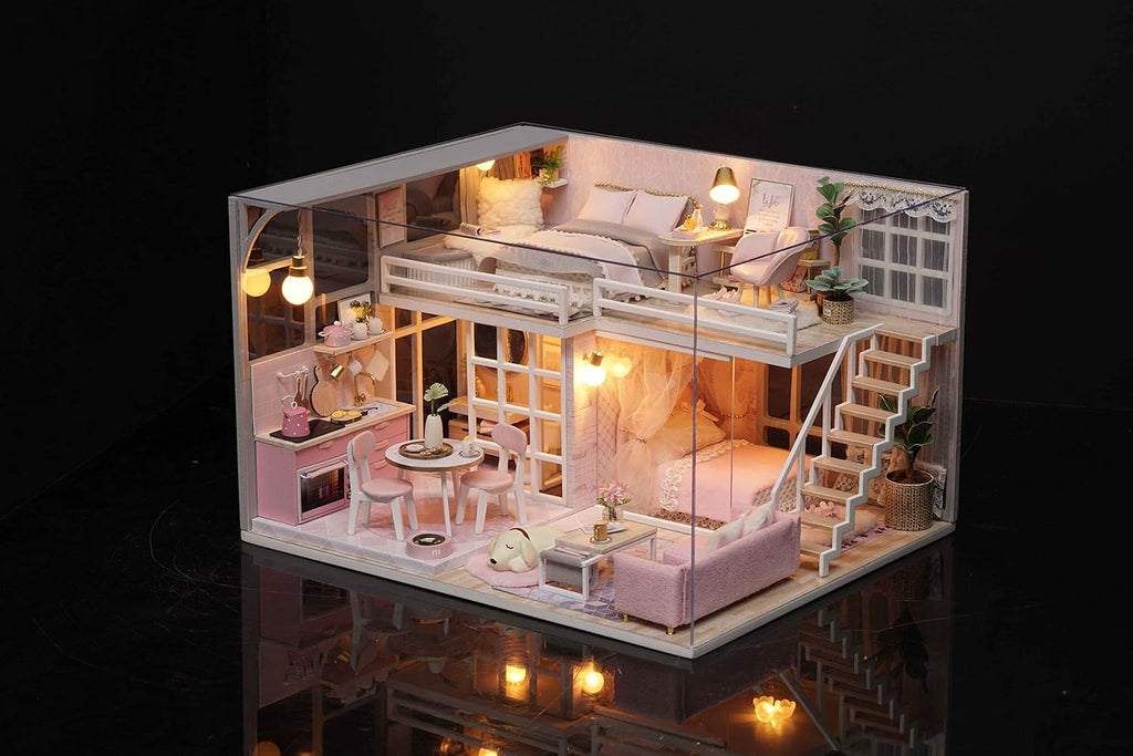 Miniature House DIY Kit with Furniture and Light L40679