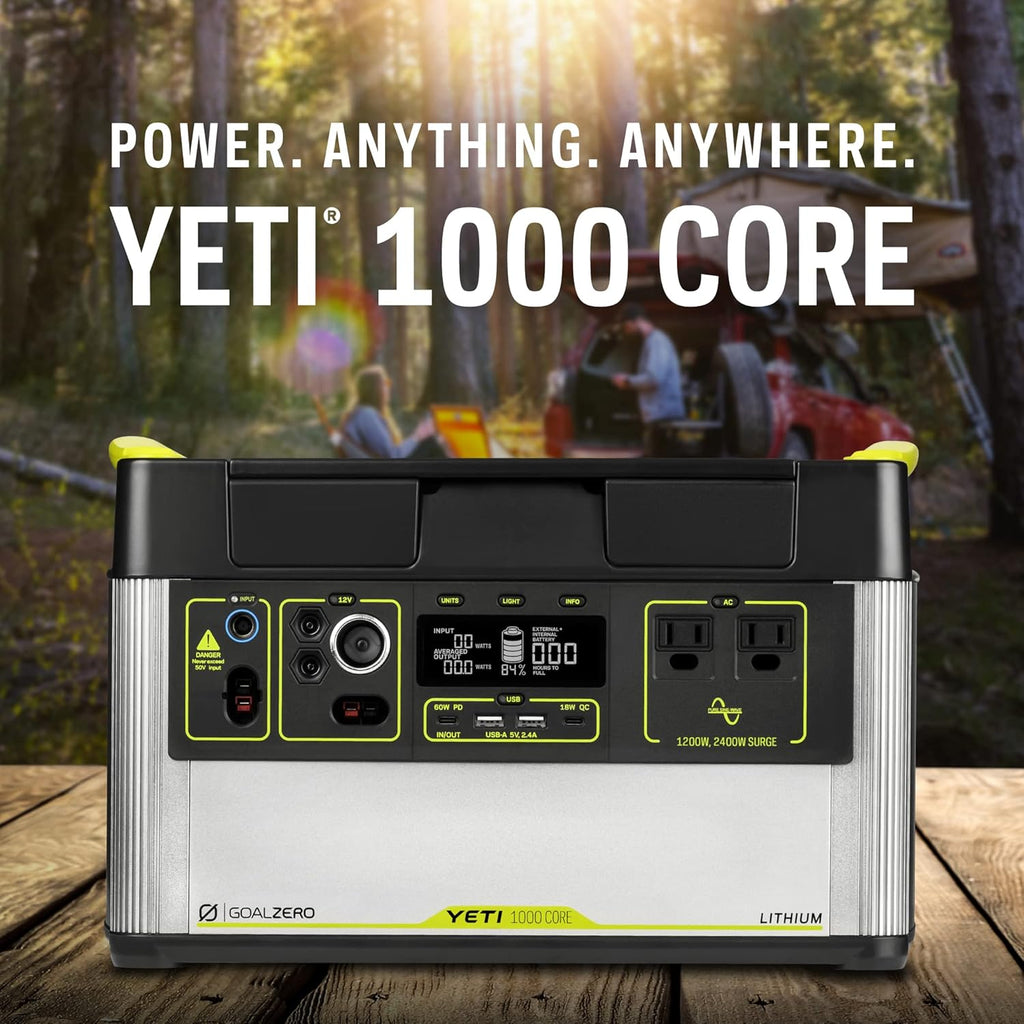Portable Power Station, 1,000 W, Solar-Powered Generator K69997