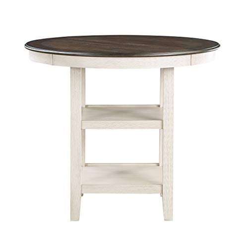 Brown/Antique White Round Dining Table L242