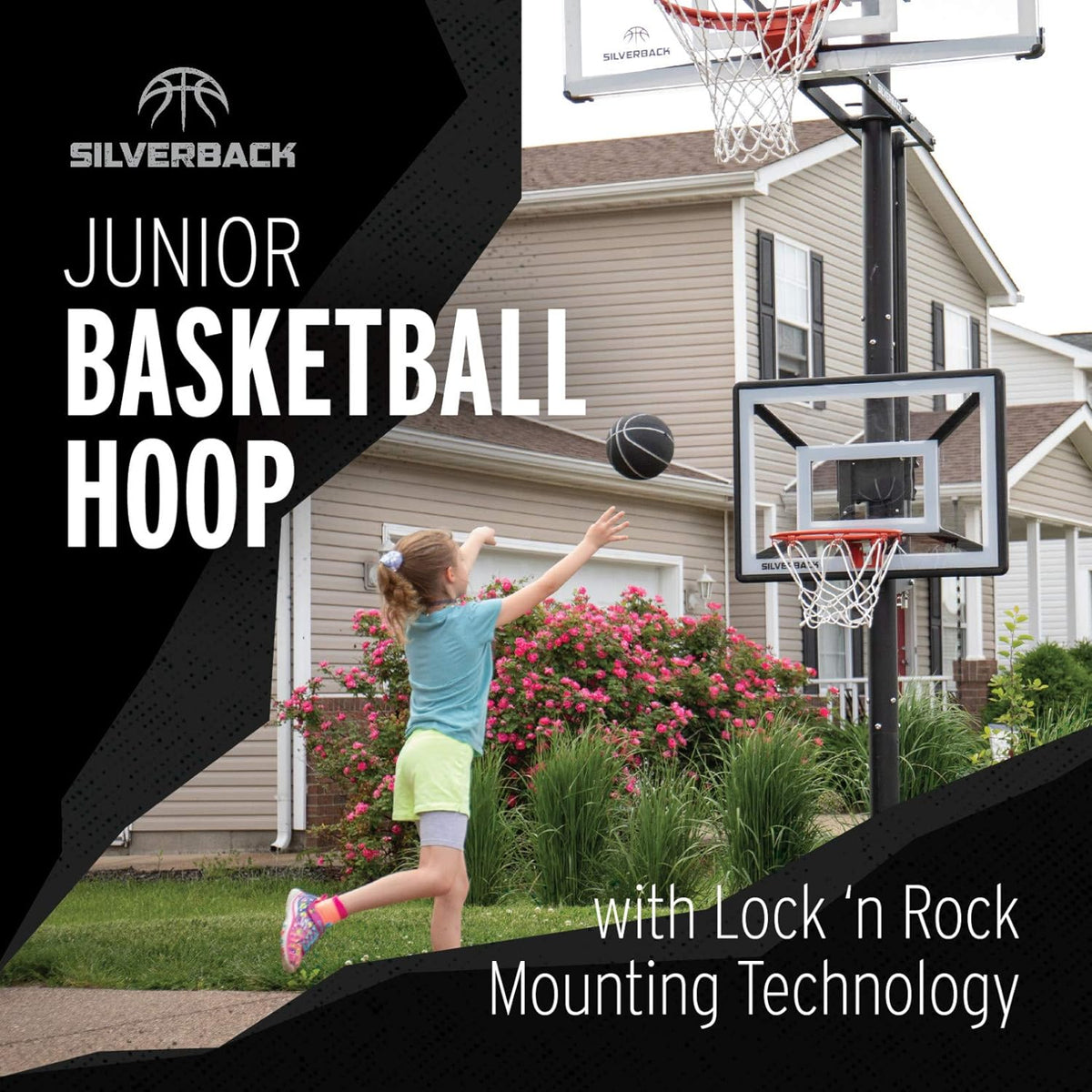 Youth Basketball Hoop with Mounting Technology, Black P4842