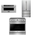 36 Gas Range, Refrigerator and Microwave Y817