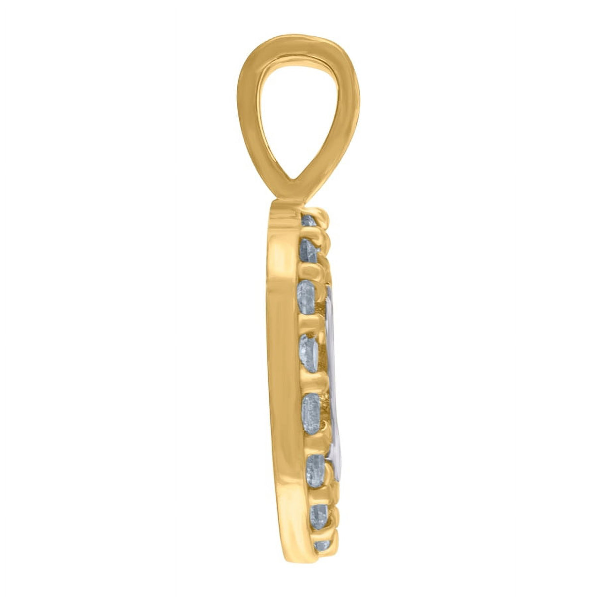 10k Two Tone Gold CZ Letter K Pendant Necklace U7103