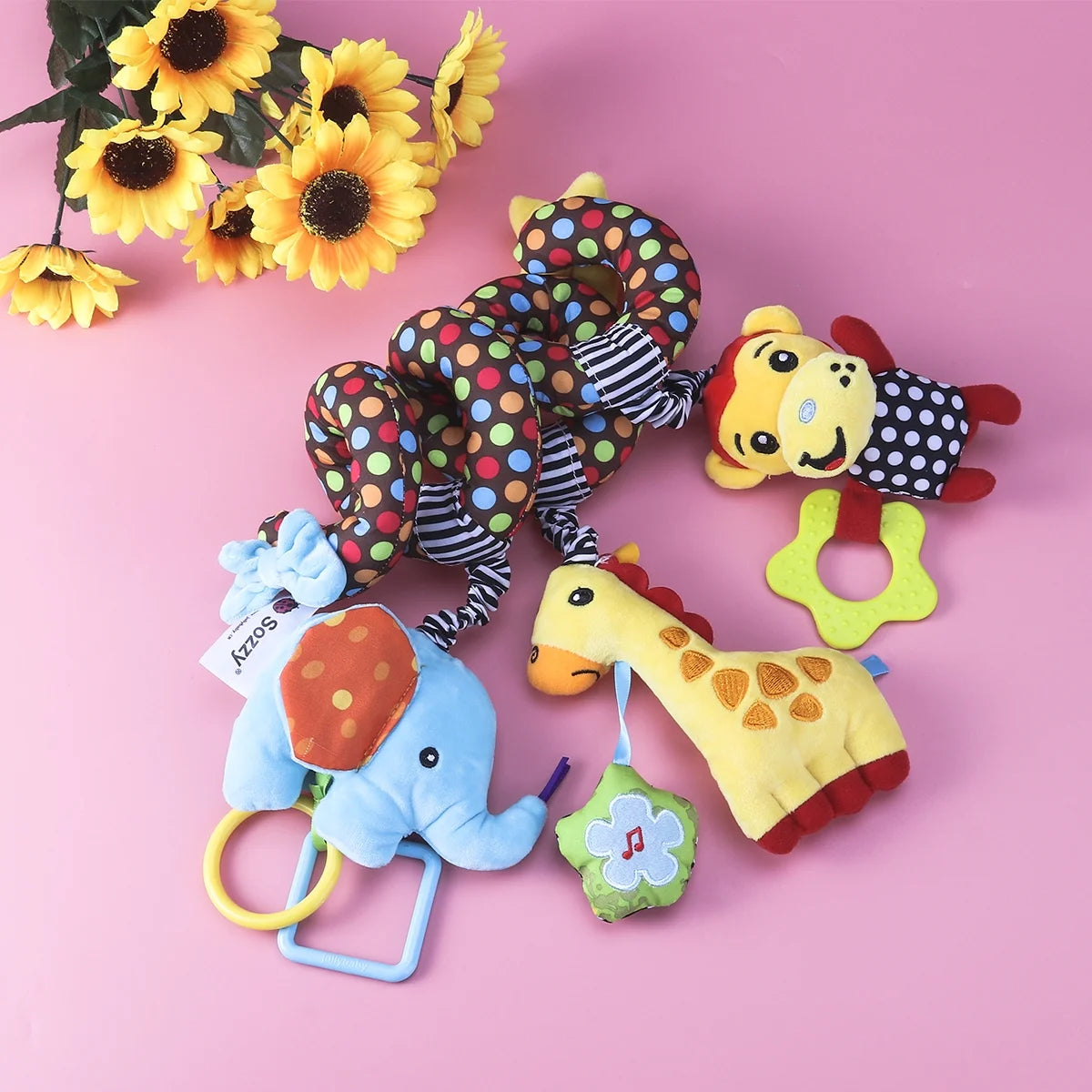 Infant Baby Activity Spiral Stroller Toy Plush Toy F833