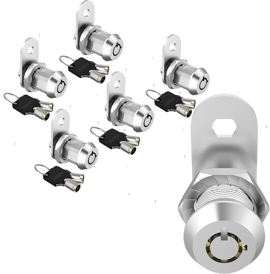 5 Pack Keyed Alike Cabinet Locks with Keys, Zinc Alloy X715