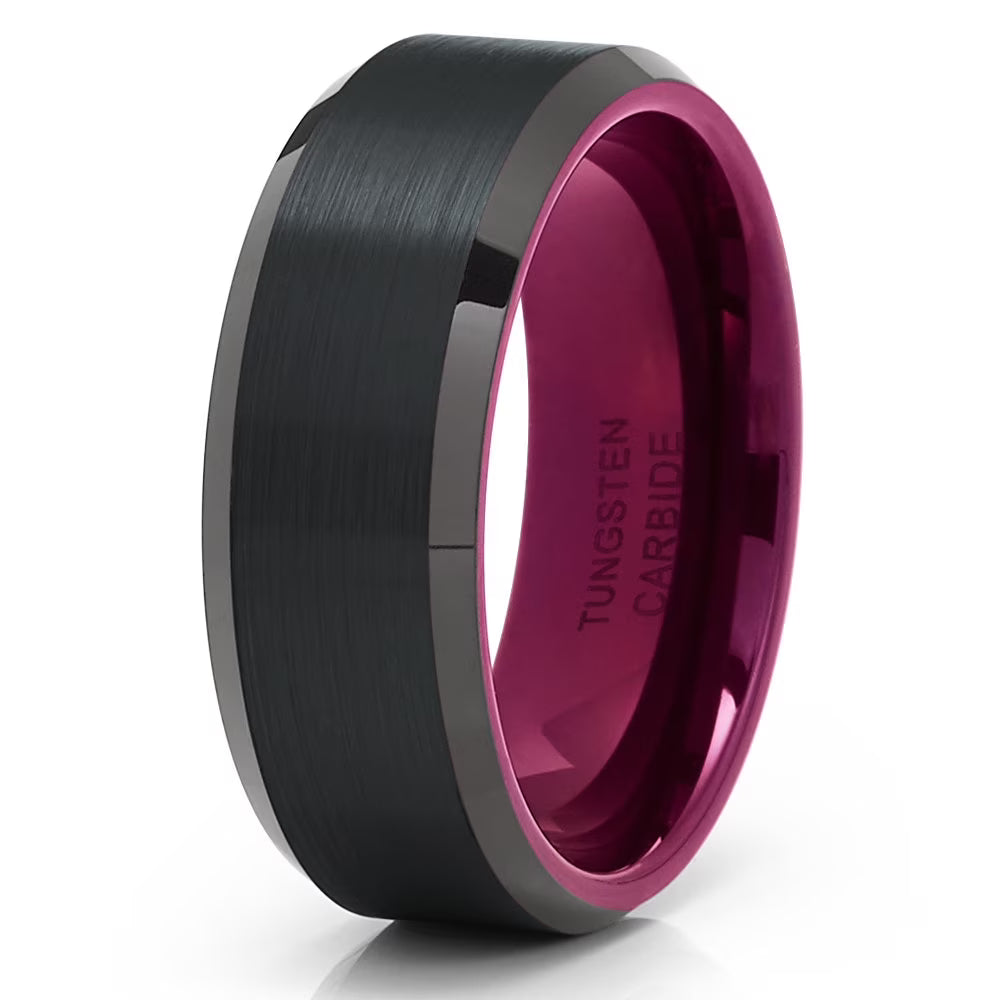 Black Tungsten Wedding Band Ring O635510