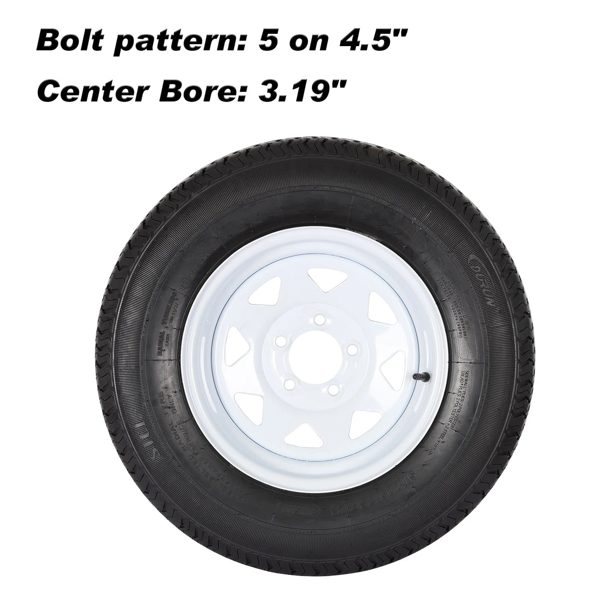 ST205/75R14 Trailer Tire with 14 White Wheel Set of 2 R435
