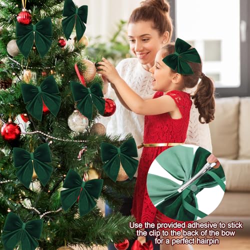24 Pcs Mini Velvet Bows with Clips B2243
