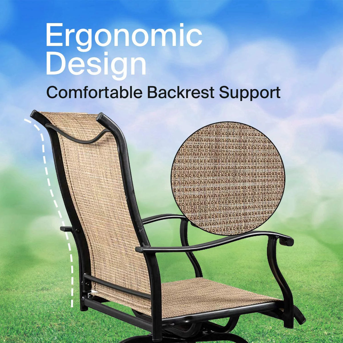3 Piece Swivel Stools Set with Dining Chairs and Cafe Table S46556
