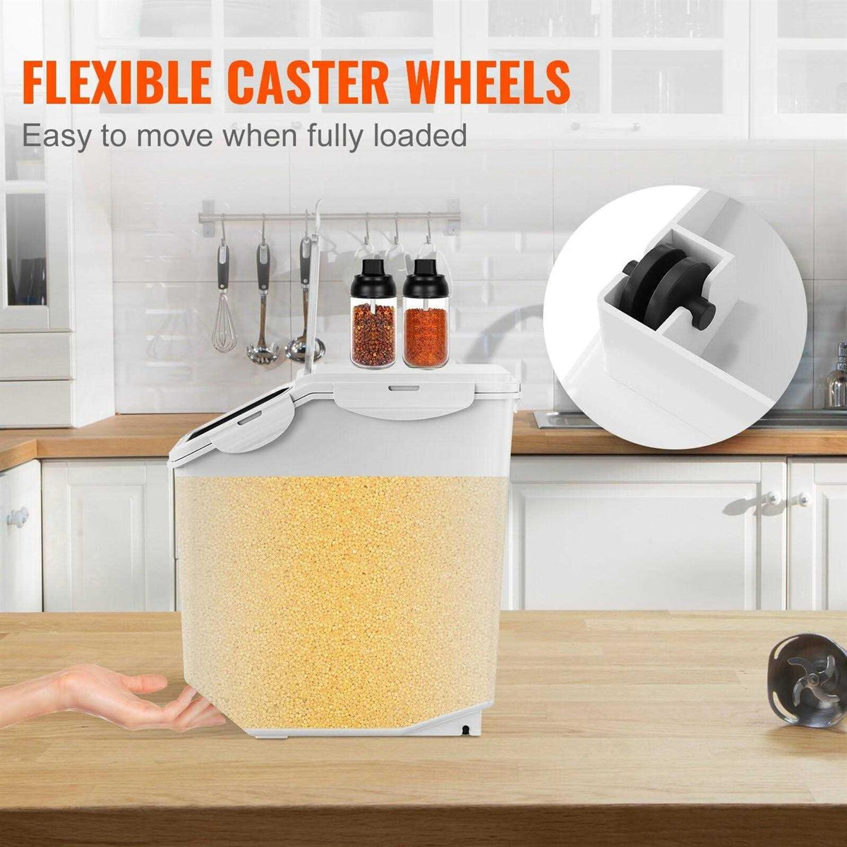 15L Ingredient Storage Dispenser Bin with Measuring Cups Y5256