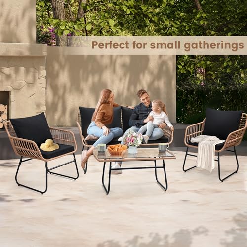 3 Pieces Beige All-Weather Wicker Patio Bistro Set U220