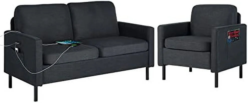 72" W 3 Seat Sectional Sofa Light Grey D840518