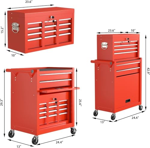 8 Drawer Rolling Tool Chest with Wheels and Lock Y250962