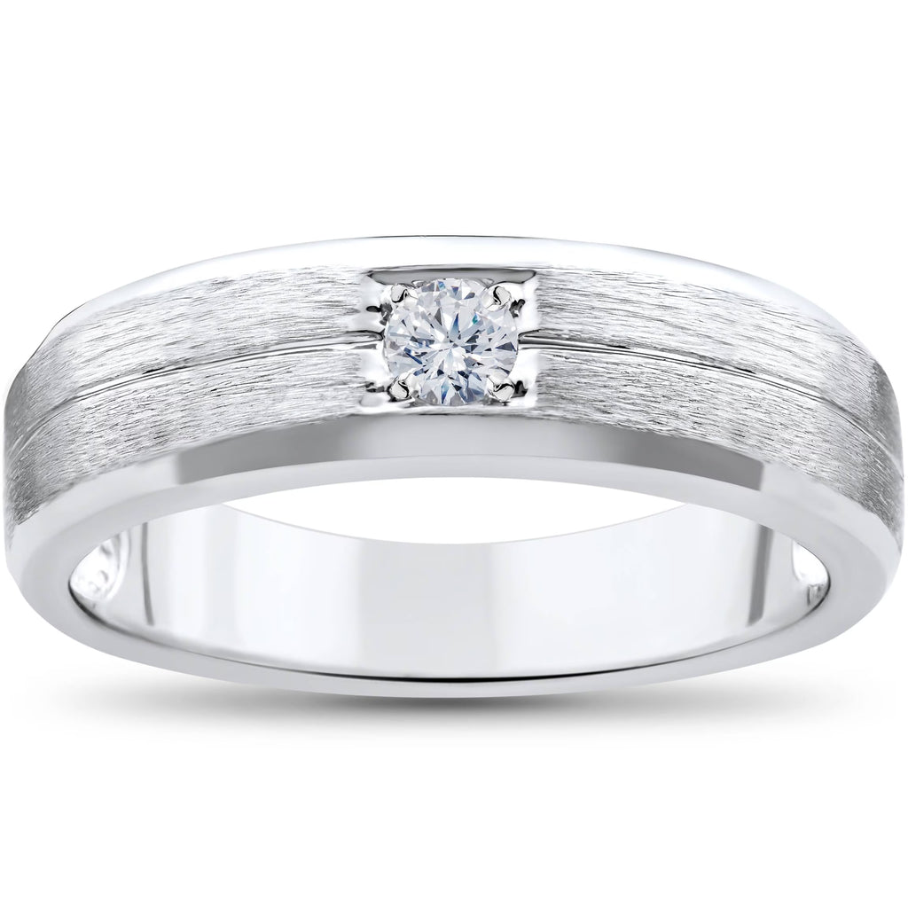 White Gold Solitaire Diamond Wedding Ring G660