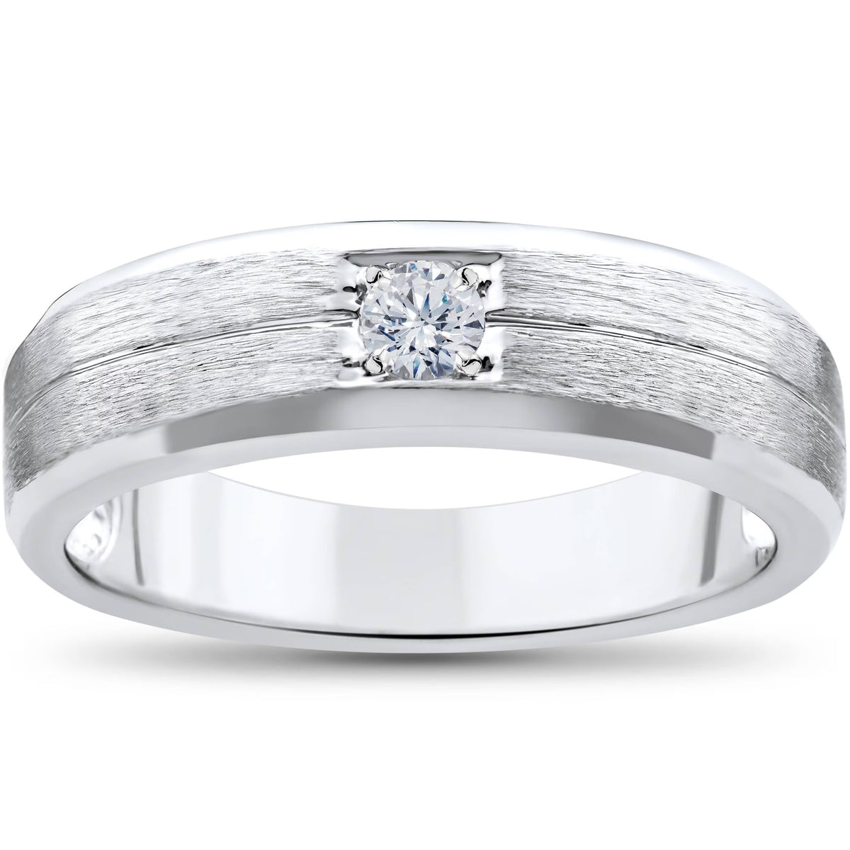 White Gold Solitaire Diamond Wedding Ring G660