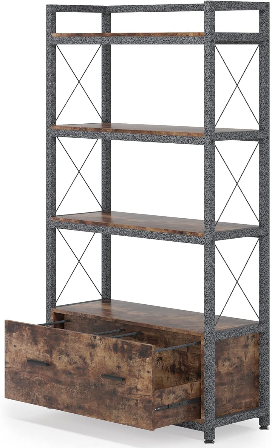 Lateral Filing Cabinet with Open Storage Shelves E31311