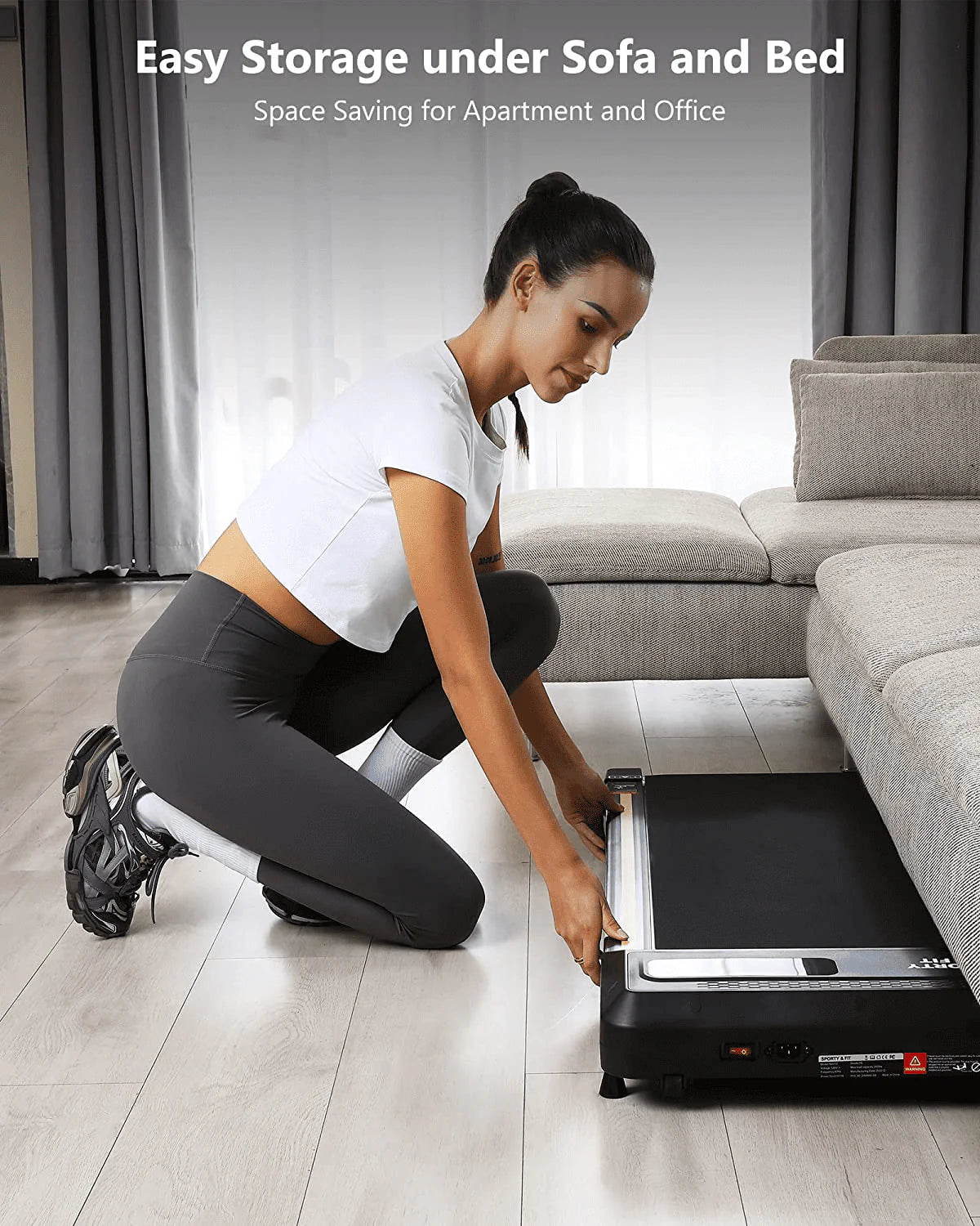 Gray Portable Treadmill with Bluetooth Speaker L7617