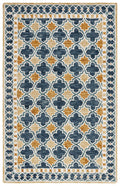 Navy Yellow Geometric Area Rug 3' x 5' F353688