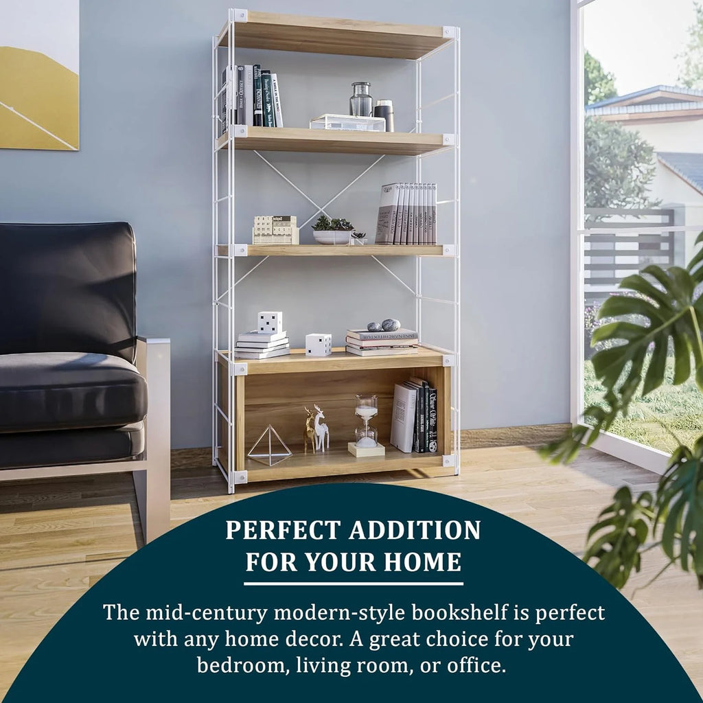 4 Shelves Bookcase with Steel Frame U931