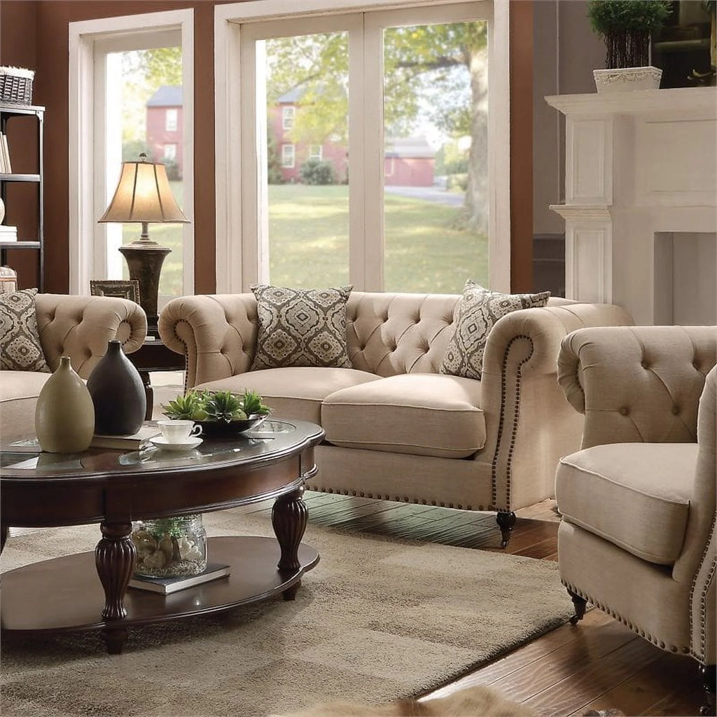 69" Oatmeal Loveseat Q138