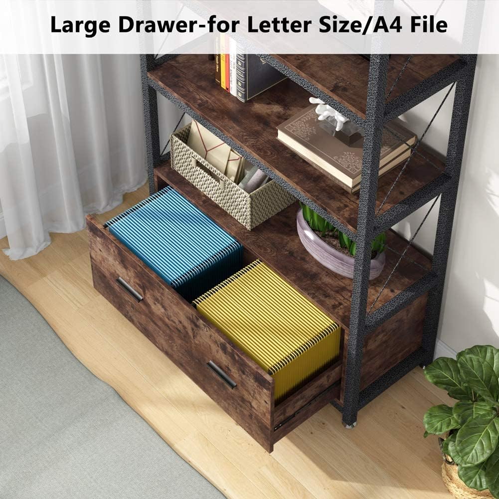 Lateral Filing Cabinet with Open Storage Shelves E31311