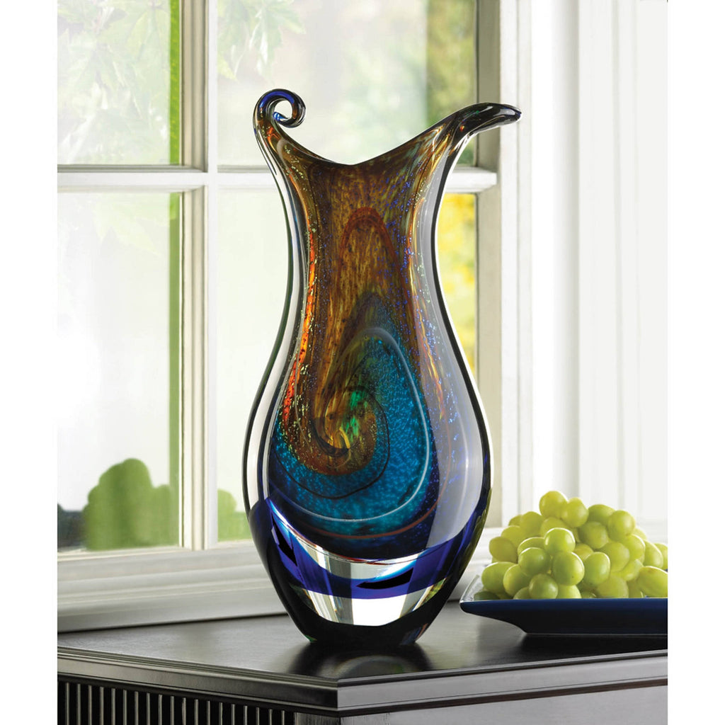 Multicolored Galaxy Art Glass Vase O53969