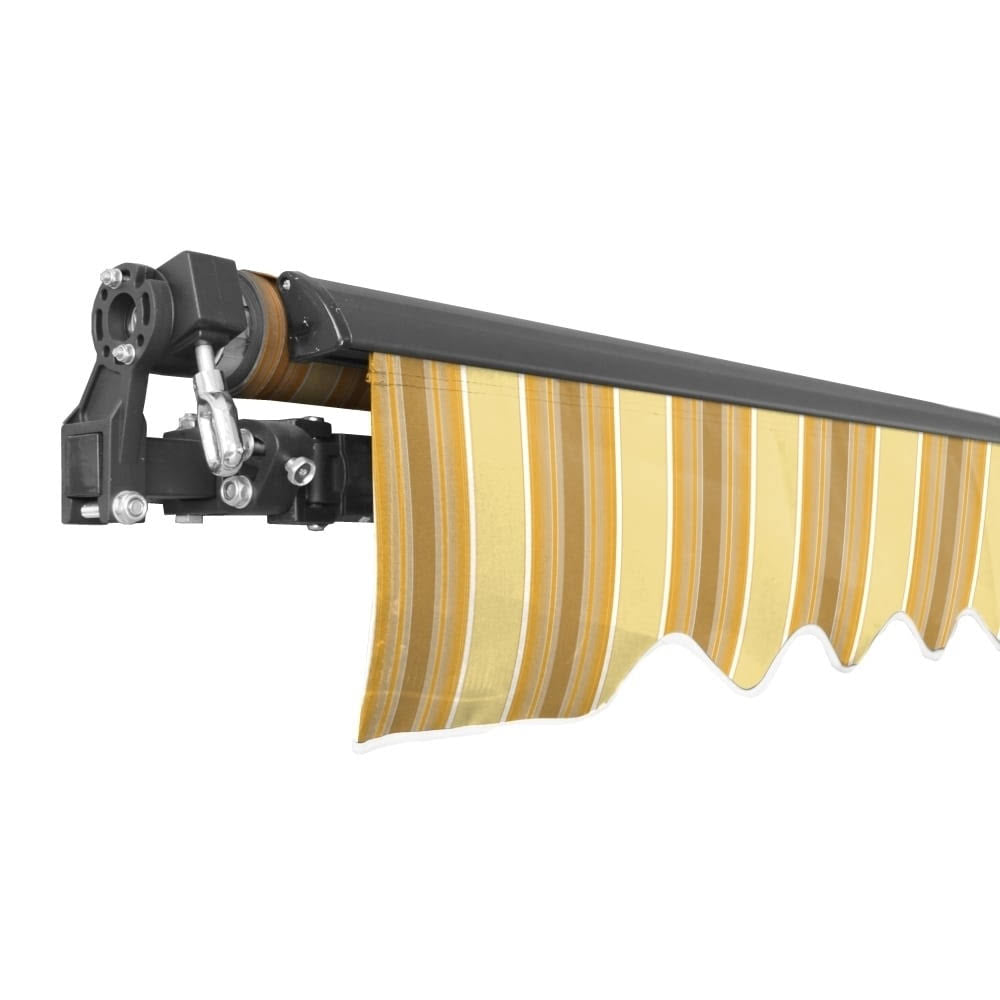 Black Frame Motorized Retractable Patio Canopy Awning 13'x10' Multi Yellow K789