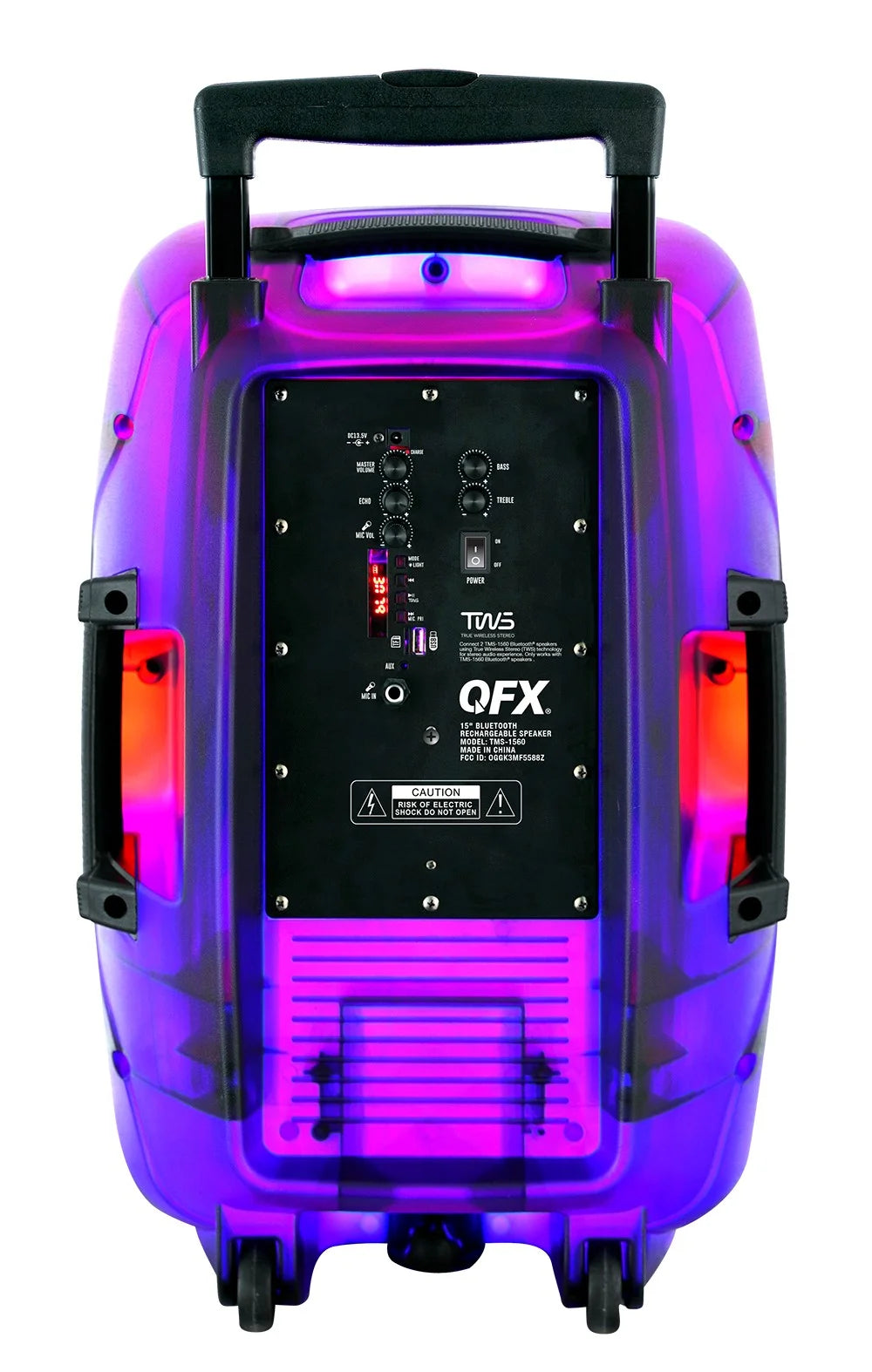 15” Portable Bluetooth Rechargeable Party Speaker with Remote V519