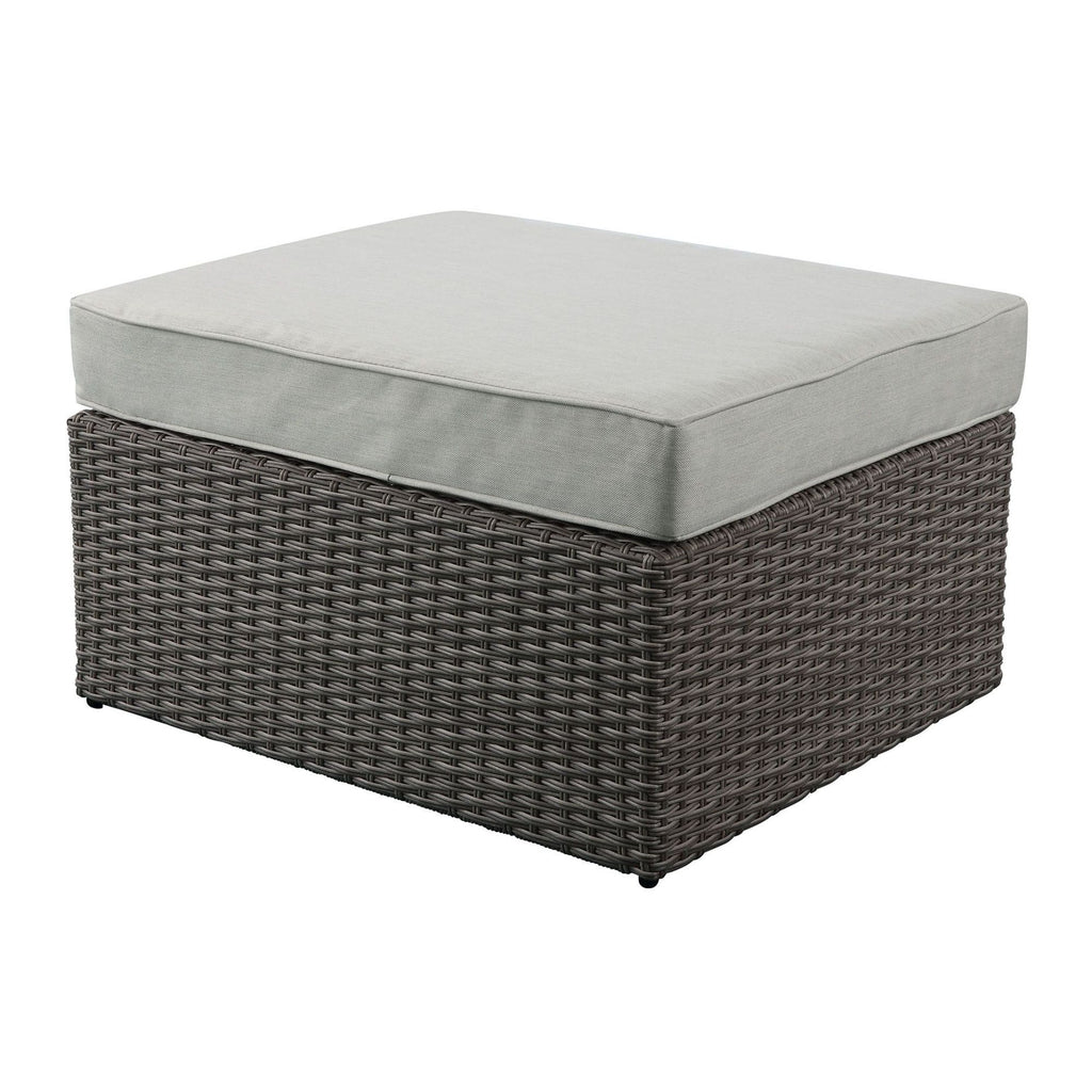 Beige Fabric Patio Sofa & Ottoman with 2 Pillows B703